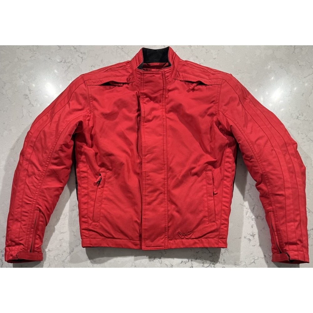 VTG MotoGP Dorna Armored Motorcycle Riding Jacket Womens Small Red Bikercore Y2K